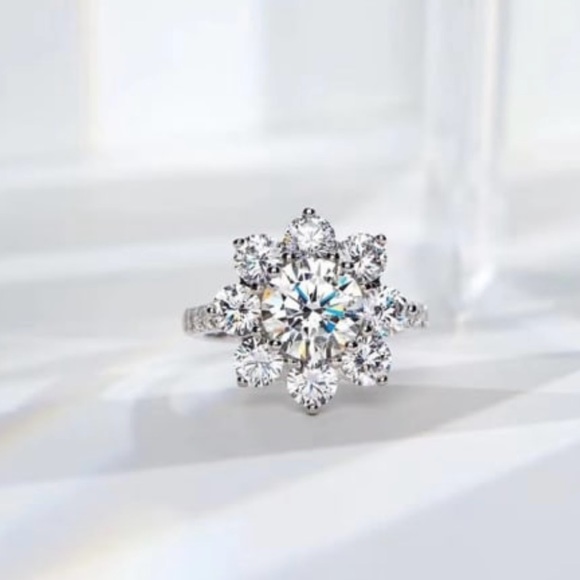 Solid 925 Sterling Silver Moissanite White Minimalist Band Ring - Picture 6 of 6